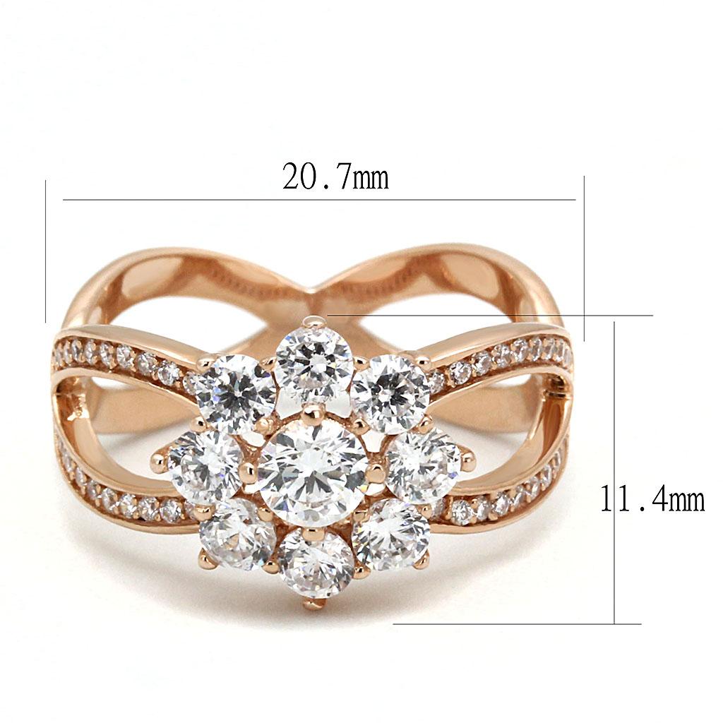 TS586 – Rosévergoldeter 925 Sterlingsilber-Ring mit AAA-Zirkonia