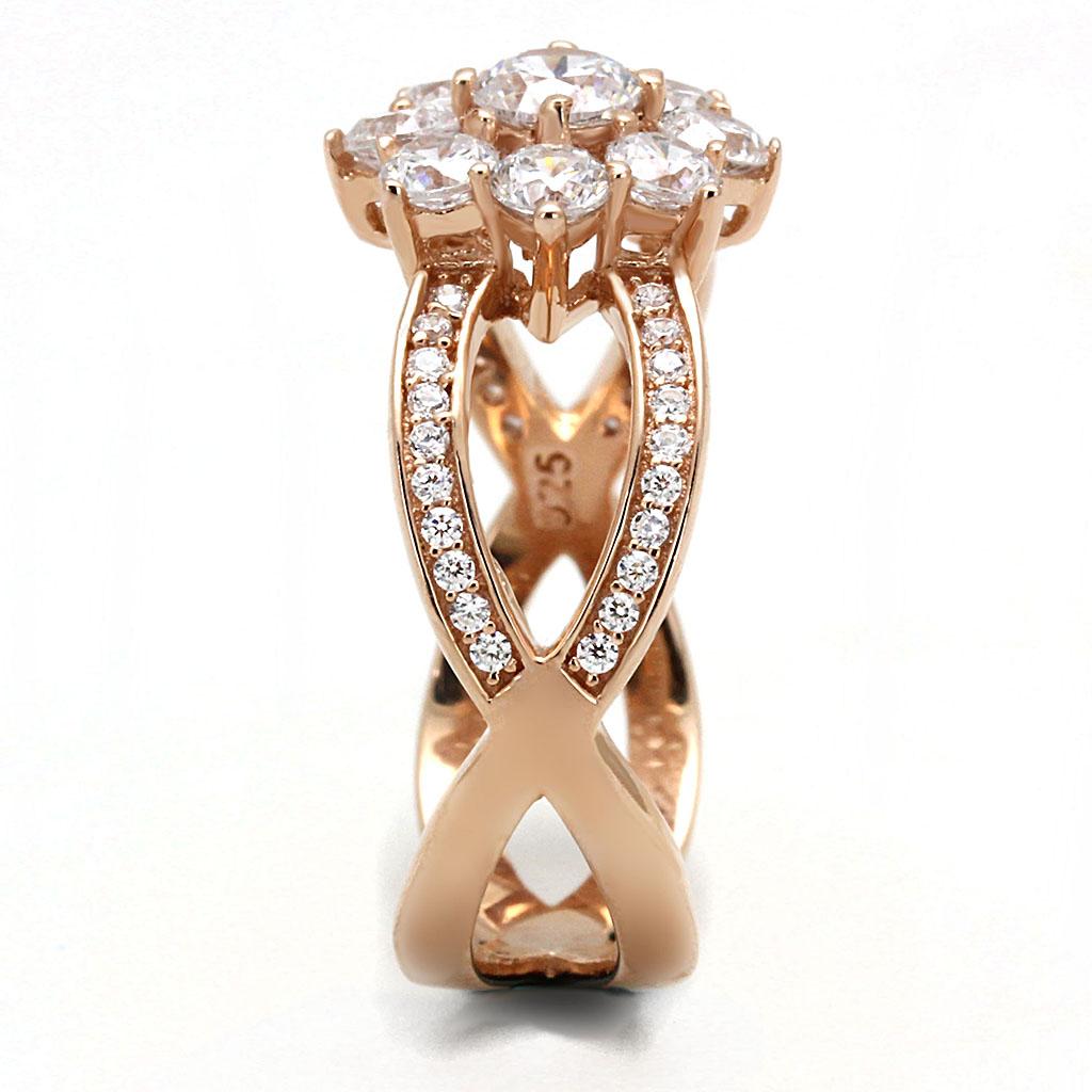 TS586 – Rosévergoldeter 925 Sterlingsilber-Ring mit AAA-Zirkonia