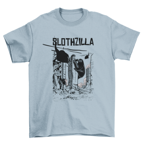 Slothzilla Lustiges T-Shirt – Witziges Grafik-Shirt für Faultier-Fans