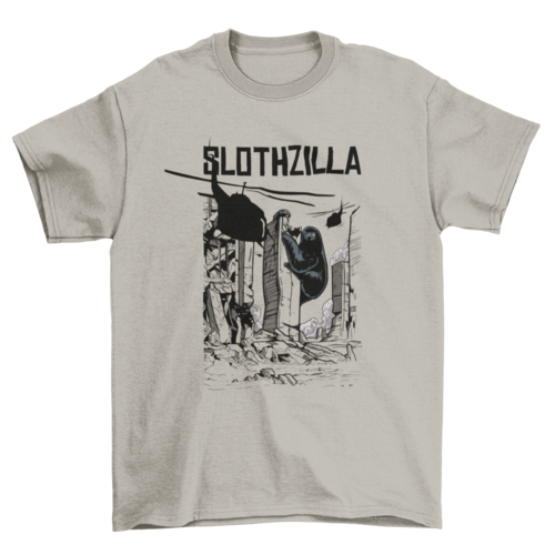 Slothzilla Lustiges T-Shirt – Witziges Grafik-Shirt für Faultier-Fans