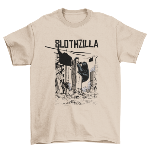 Slothzilla Lustiges T-Shirt – Witziges Grafik-Shirt für Faultier-Fans