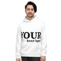 Nachhaltiger Unisex Hoodie in weiß.