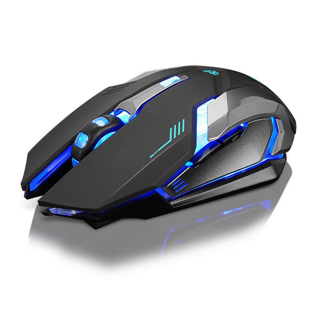 Kabellose Gamingmaus X7 mit lautlosen Tasten (schwarz).