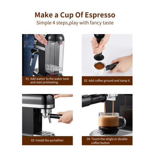 Espressomaschine 20 Bar 1350W – Professioneller Kaffeegenuss zuhause