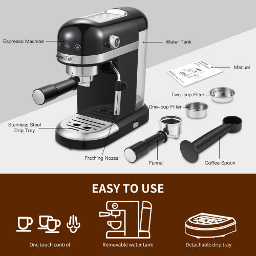 Espressomaschine 20 Bar 1350W – Professioneller Kaffeegenuss zuhause