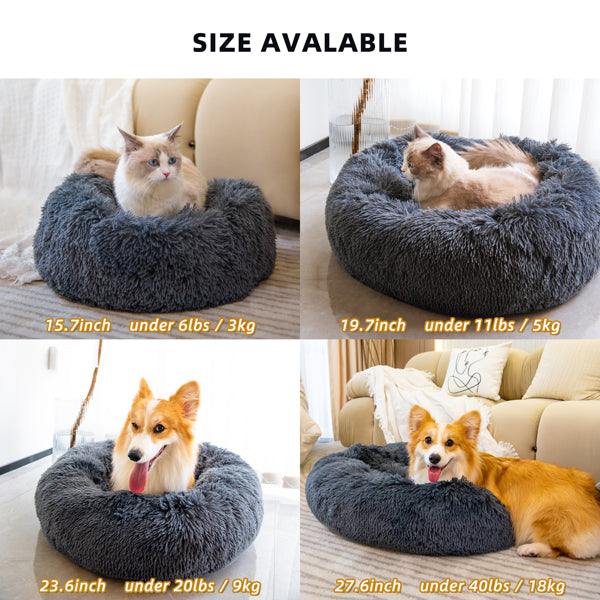 Plüsch-Donut-Bett – Kuscheliges Haustierbett für Hunde & Katzen