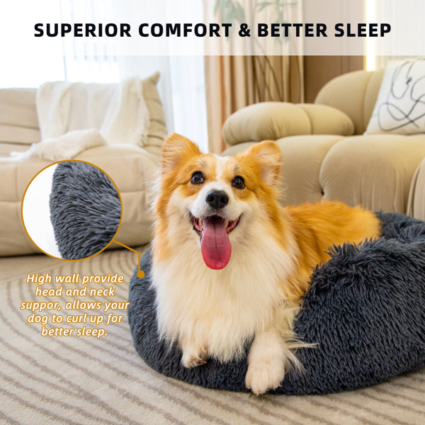 Plüsch-Donut-Bett – Kuscheliges Haustierbett für Hunde & Katzen