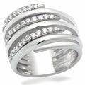 LO2075 – Rhodinierter Messing-Ring mit klarem AAA-Zirkonia